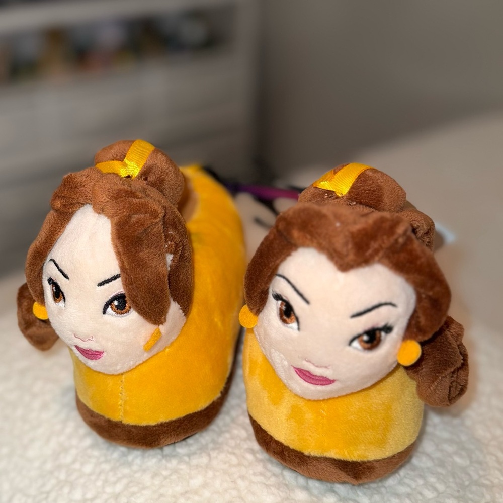 Disney Princess Yellow and Brown Kids Slippers